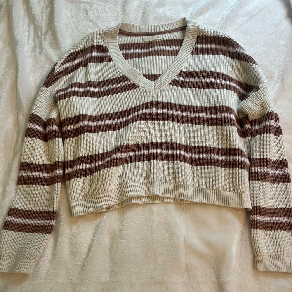 Stripped long sleeve sweater